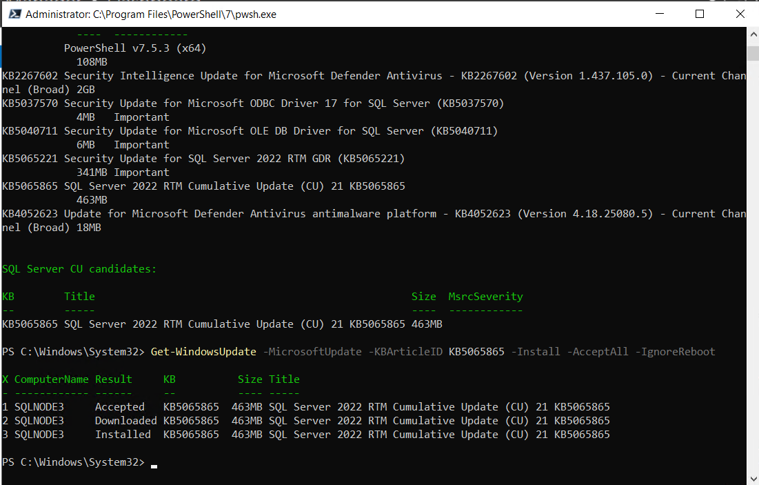 Install via PS7