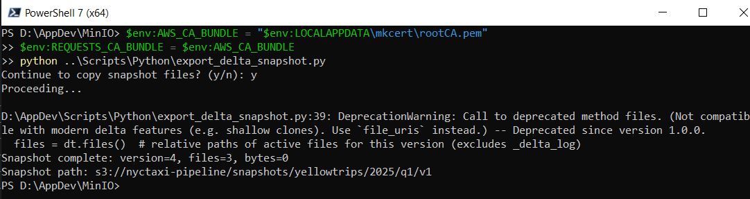 Delta-RS Snapshot.JSON in MinIO Console