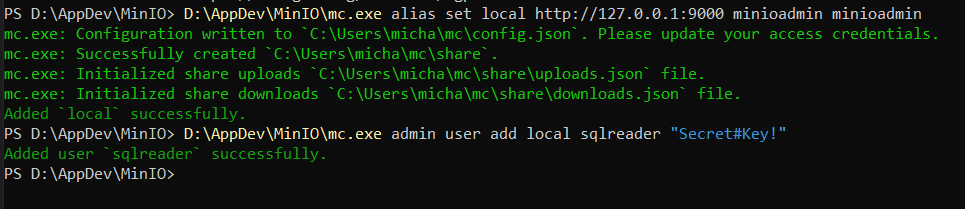 MinIO Add alias