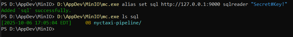 MinIO Confirm sqlreader can connect